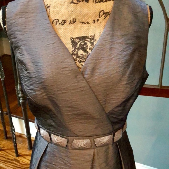 Madison Gray Embellished Waist Dress Sz 12 - Picture 2 of 7